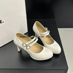 Thin High Heel Women Mary Jane Shoes Concise Shallow Belt Buckle Shoes Spring Autumn Ladies Elegant Wedding Dancing Pumps