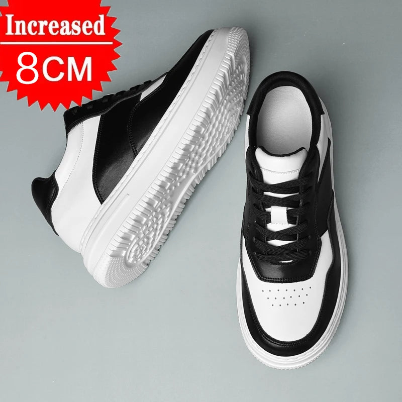 Men Genuine Leather Height Increasing Elevator Shoes Men non-slip BreathableElevator shoes Man Sneakers Comfortable Casual Shoes