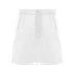 Transparent Pvc Disco Jazz Dance Bodycon Skirt for Women High Waist Pencil Miniskirt with Pockets See Through Cover Up Clubwear