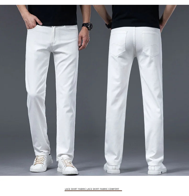 2026 Y2k Pants Men Thin Lyocell Spring Summer Classic Korean Youthful Vitality Men's  Jeans Lightweight Stretch Trousers