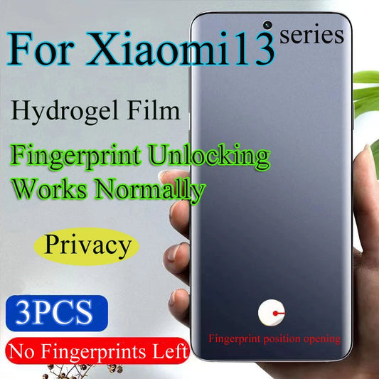 For Xiaomi 13Ultra Soft Screen Protector For Xiaomi 13Pro Privacy Hydrogel Film For Xiaomi 13 Fingerprint Unlocking Works