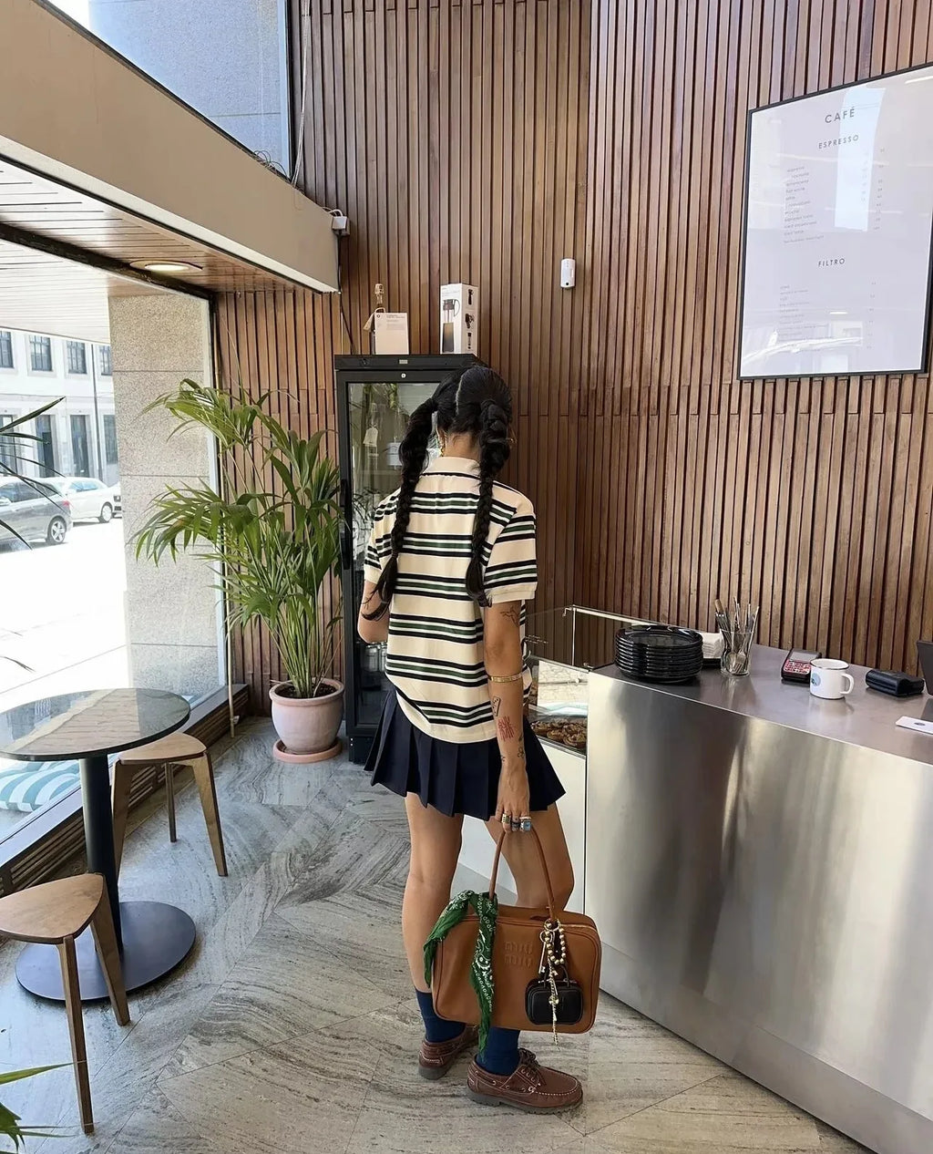 Summer Ladies Polo Shirts Woman Shorts Short Sleeve Brown Striped Vintage Clothes Polo Shirts Mujer Streetwear Crop Tops Casual