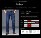 JEEP SPIRIT spring summer men's straight jeans casual loose mid-waist trousers all-match fashion business elastic denim pants
