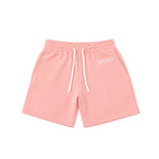 Summer new pink casual shorts straight through loose shorts printed round neck T-shirt set