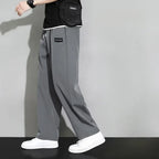 Trousers Straight Plain Wide Leg Draped Thin Male Sports Pants Summer Sport Slacks Xxl Jogger Big Tall Man Men's Sweatpants