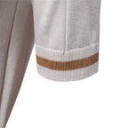 New men's business casual short-sleeved fashion trend knitted POLO shirt with lapel and half-zip pullover design.