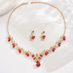 3pcs New Fashion Necklace Sets for Women Waterdrop Collar Choker Necklace Earring Jewelry Set for Prom Birthday Bridal Wedding