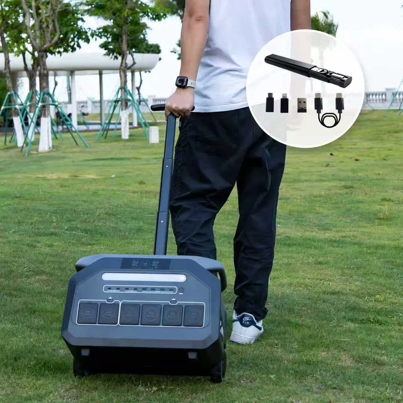 IEE P3200 Portable Power Station 3200W LiFePO4 Battery MPPT Solar Panel Flashlight Large Capacity Pure Sine Wave Inverter