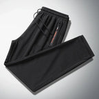 Men's Summer Ice Silk Jogger Sweatpants Zipper Pockets Breathable Running Gym Workout Athletic Mesh Pants Drawstring Design