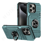 Military Quality Case for iPhone 11 13 14 15 16 Pro Max Magnetic Rotated Ring Kickstand Heavy Duty Drop Protection Wallet Cover