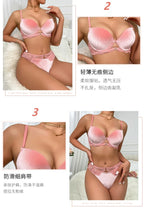 Autumn and Winter Velvet Bra Set Women's French Lace Patchwork Underwear Sexy Soft Steel Ring Ultrathin Lingerie Suit