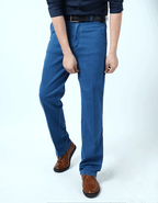 2023 Business Pure Cotton Spring and Summer Thin Men's Jeans Men's Stretch High Waist Loose Fashionable Comfortable Casual Pants