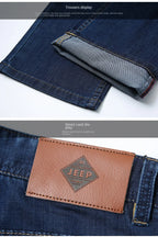JEEP SPIRIT spring summer men's straight jeans casual loose mid-waist trousers all-match fashion business elastic denim pants