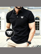 Embroidery polo shirt ultra-light men's quick-drying breathable sweat-wicking shirt suitable for fitness gym and running