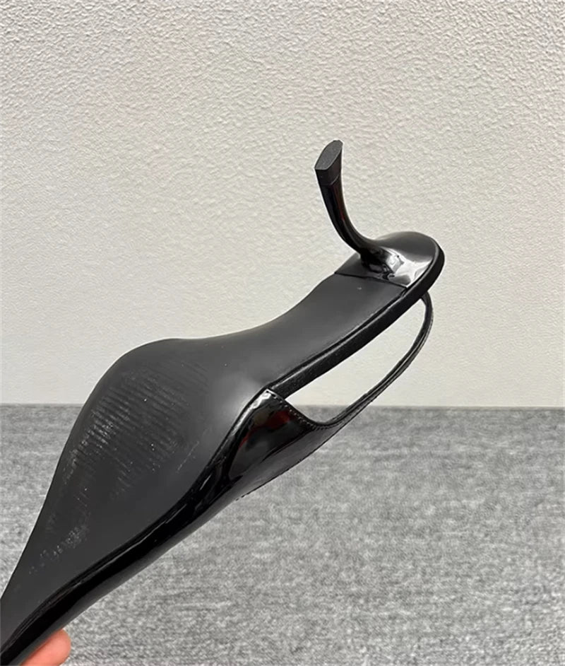 Women's Designer Heels Patent Leather Pointed Toe Sculptural Thin High Heels Sandals Pumps Runway Chic Luxury Party Dress Shoes