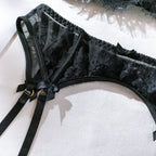 Tornova 4 Piece Sexy Lingerie Set for Women Mesh and Lace Sexy Perspective Push-up Solid Color Lace Hollow Out Underwear Set New