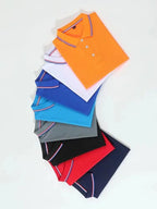 Men Fashion Breathable Minimal Print Polo Shirts Color Striped Collar Short Sleeve Tops Trendy Versatile Daily Office Casual Tee