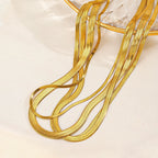 Hot Classic Unisex Flat Snake Chain Choker Necklace For Women Stainless Steel Herringbone Gold Silver Color Fashion Jewelry Gift