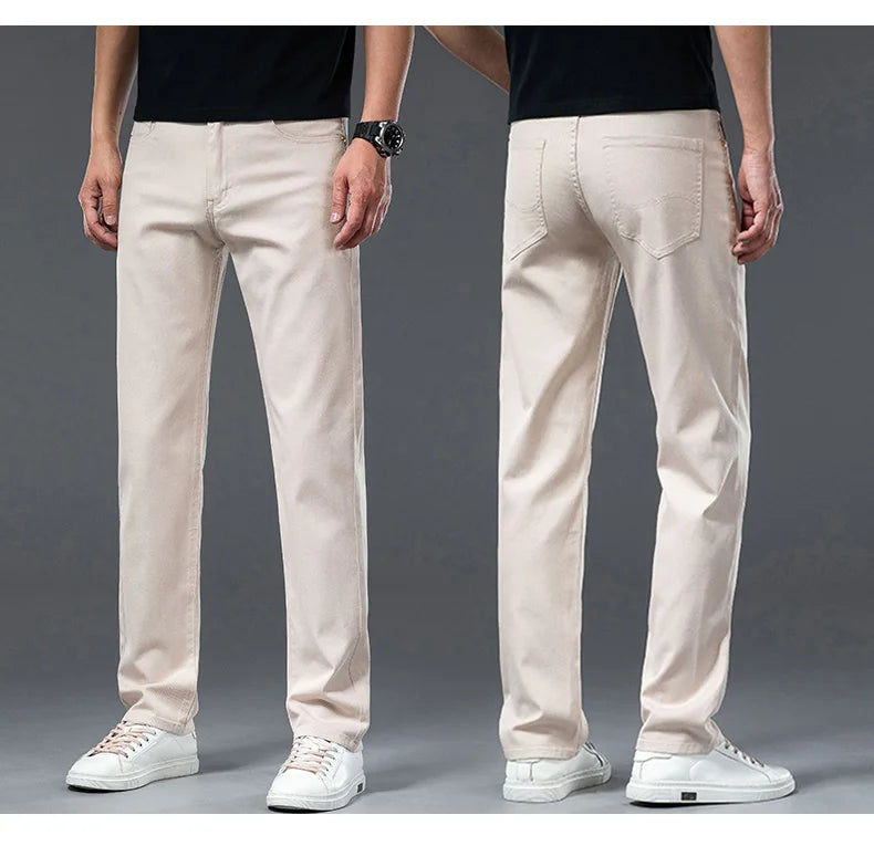 2026 Y2k Pants Men Thin Lyocell Spring Summer Classic Korean Youthful Vitality Men's  Jeans Lightweight Stretch Trousers