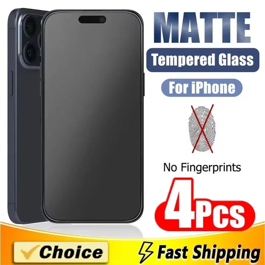 Matte Screen Protector For iPhone 17 16 13 11 15 12 14 Pro Max Tempered Glass For iPhone 13 Mini 6 7 8 Plus XR XS X SE 2022 2020