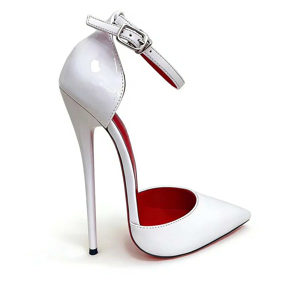 NEW 16cm Ultra High Heel Pumps Ankle Strap Pointed Toe Sexy Unisex Party Shoes for Catwalk/runway Photoshoot Drag Queen Events