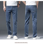 2026 Y2k Pants Men Thin Lyocell Spring Summer Classic Korean Youthful Vitality Men's  Jeans Lightweight Stretch Trousers