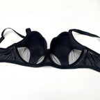 Women Plus Size Minimizer Sheer Mesh Bra And Panty Set Underwire Full Coverage Big Cup D E F G H I Curvy Lingerie 2 Pieces D