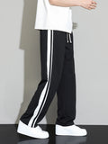 Summer New Men Sweatpants Joggers Straight Pants Neutral Breathable Loose Outdoor Quick Drying Fabric Striped Casual Trouser