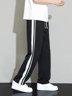 Summer New Men Sweatpants Joggers Straight Pants Neutral Breathable Loose Outdoor Quick Drying Fabric Striped Casual Trouser
