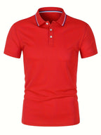 2025 Hot Sale Men's Summer Casual Breathable Comfortable Polo Shirt Men's Solid Color High Quality Short Sleeve T-Shirt