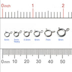 925 Sterling Silver Spring Ring Clasp with Open Jump Ring, 5-8mm Spring Ring Clasps with Open Ring For Jewelry Making Findings