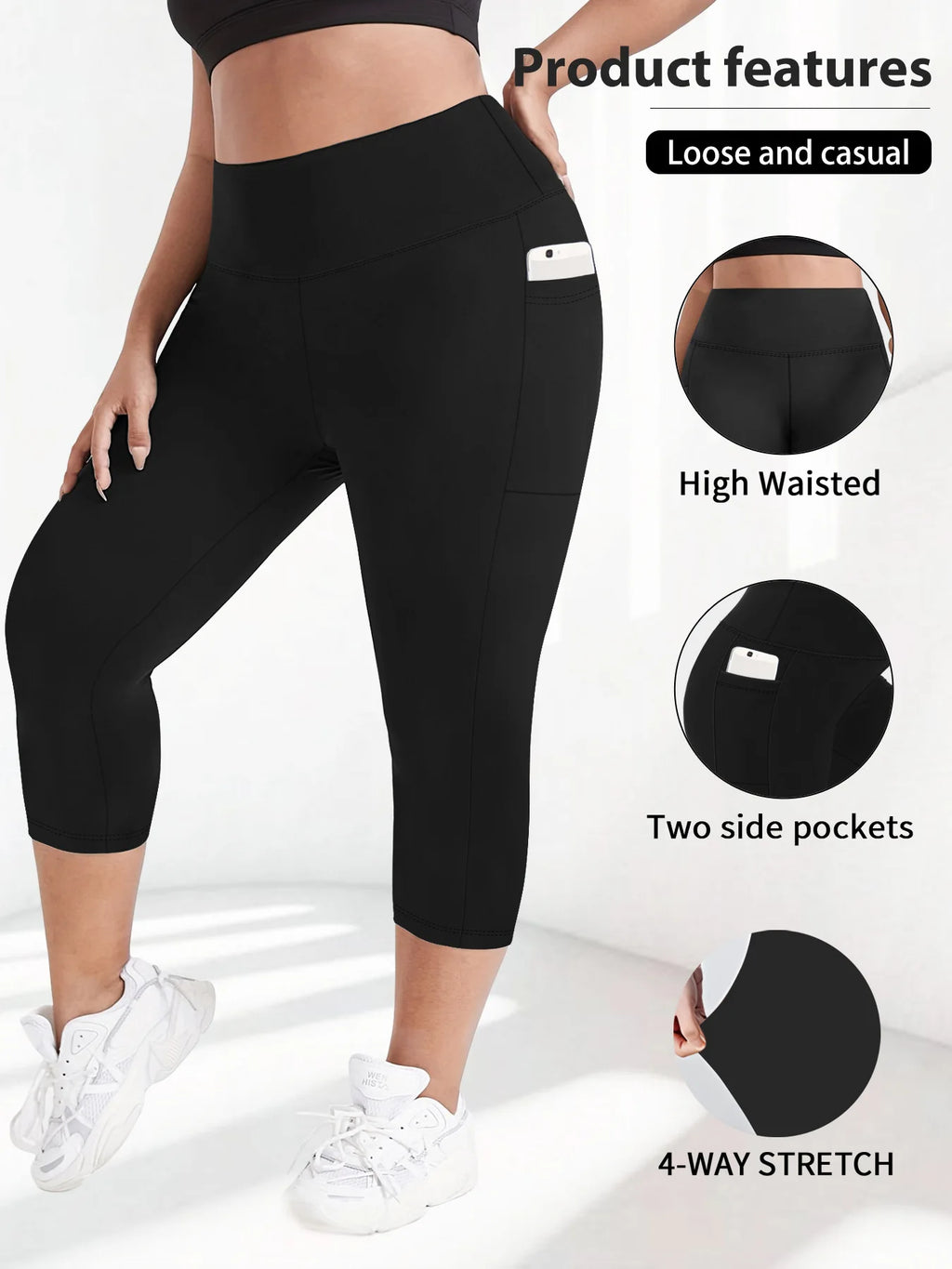 Women High Waist Plus Size 7/8 Yoga Leggings with Pockets Milk Silk Breathable Sport Women's pantss Base Leggings for Fitness