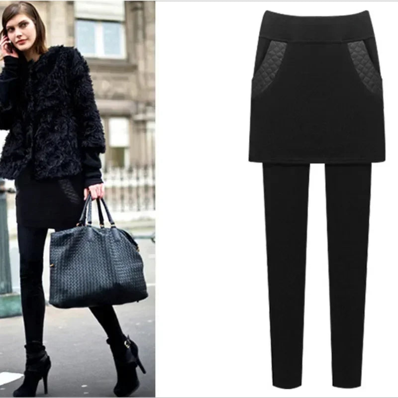 M-6XL clothes Thicker Warm Women Winter Leggings Female Casual Outer Wear leggins Pants Skirt Sweatpants High Waist Leggings