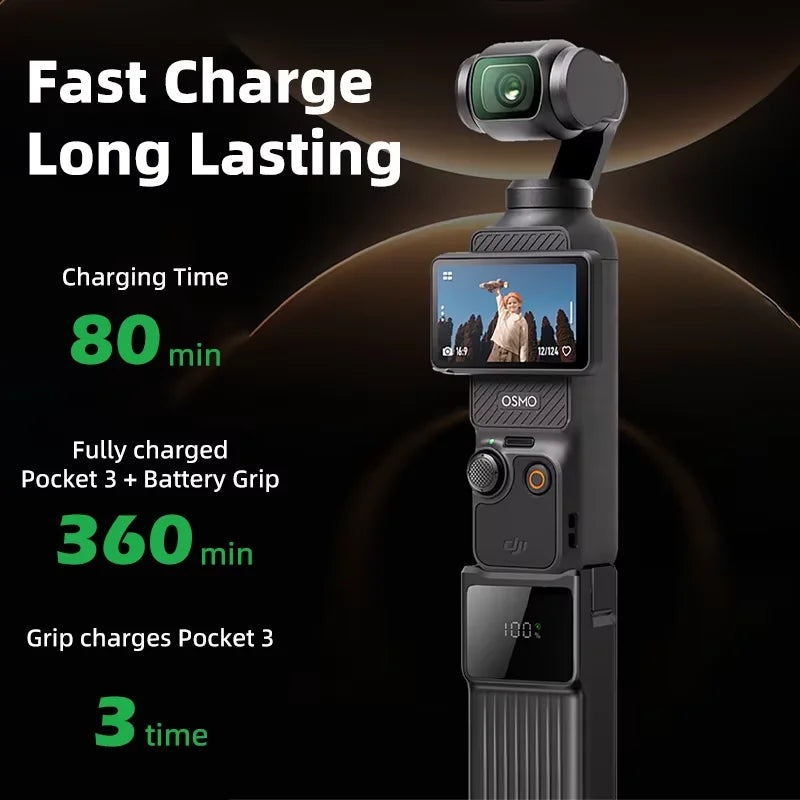 NOHON Camera Handheld Gimbal Charger for DJI Osmo Pocket 4 Pro 3 Battery Handle 10000mAh 5000mAh Portable Power Bank 22.5W