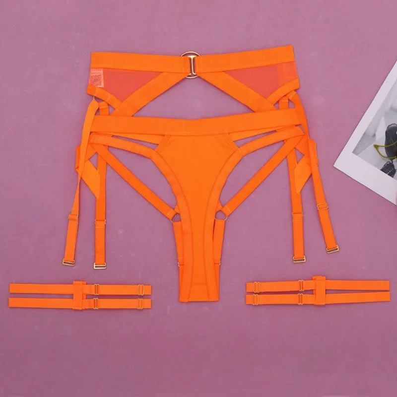 Toucheart Strap Cross Sexy Lingerie Body Shaping Separates Set Women Solid Color Sexy Hollow Out Underwear Metal Sheet Bra Set