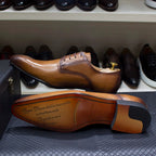 Classic Business Shoes Men Oxford Derby Genuine Leather Pointed Toe Fashion Lace Up High Quality Office Wedding Formal Shoe Male