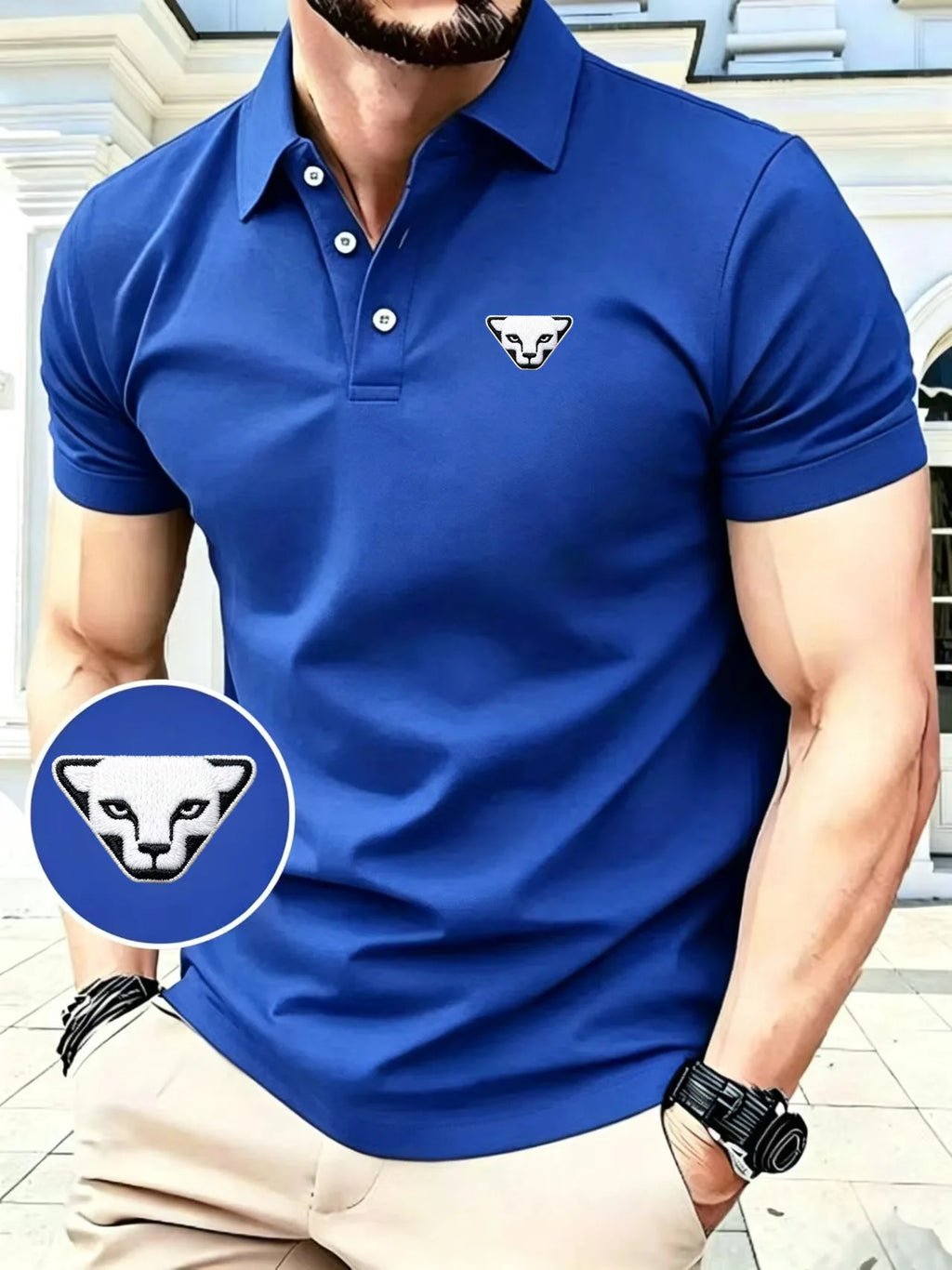 Embroidery polo shirt ultra-light men's quick-drying breathable sweat-wicking shirt suitable for fitness gym and running