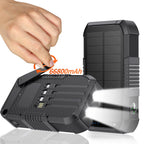 40000mAh Portable Solar Power Bank with Hand Crank Battery Charger Built in Cable Powerbank for iPhone 15 Xiaomi Samsung Huawei