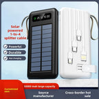 10000/20000mAh Outdoor Solar Large-capacity Mobile Power Bank for IPhone Android Phone Shared Self - Contained Cable (CCC)