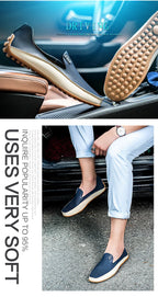 Summer Men Casual Flats Fashion Genuine Leather Soft Moccasins Brand Loafers High Quality Breathable Men Dress Shoes Size 36-47