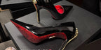 Red Bottom Metal Wand Sexy Sword Pointed Toe Thin Heel Evening Single High Heel Printed Bottom Comfortable Wear Ultra High Heels