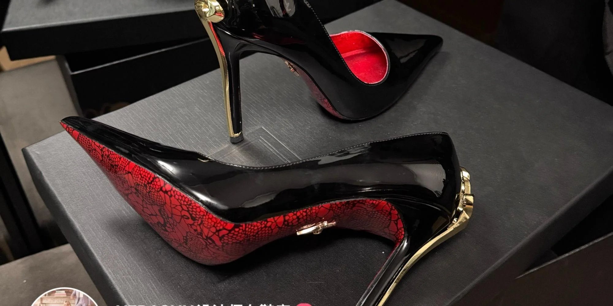 Red Bottom Metal Wand Sexy Sword Pointed Toe Thin Heel Evening Single High Heel Printed Bottom Comfortable Wear Ultra High Heels