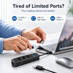 USB 3.0 Hub 4 Ports 5M Extension Cable Multi Port USB Hub Adapter High Speed Data Transfer for Laptop PC Computer Notebook