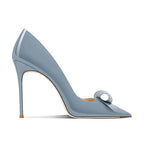Bow High Heels Women's New Sweet Pointed Stiletto Comfortable Patent Leather Women's Shoes