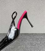 Women's Designer Heels Patent Leather Pointed Toe Sculptural Thin High Heels Sandals Pumps Runway Chic Luxury Party Dress Shoes