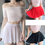 NEWJOINFUN Korean Japan Girls Style Fashion Pleated Mini Skirts XL High Waist Black White A Line Short Skirt for Women Christmas