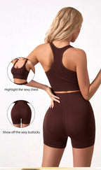 1Set Womens Underwear Set Wireless Lingerie Panties Bra Female Sexy Seamless Tank Crop Top Lady Sports Fitness Yoga Clothing Set