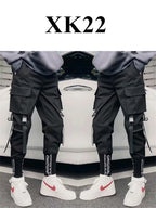 Y2K Joggers Cargo Pants For Men Casual Hip Hop Pocket Male Trousers Sweatpants Street Ribbons Techwear White Pant Pantalon Homme