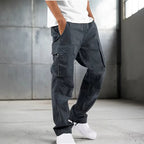 Men's Tactical Cargo Pants Multi Pocket Straight Leg Drawstring Waist Outdoor Hiking Work Casual Daily Street Travel Trousers