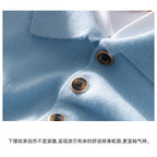 Autumn And Winter New 100 Pure Wool Sweater Men's POLO Collar Button Loose Pullover Sweater Cashmere Knitted Bottoming Shirt